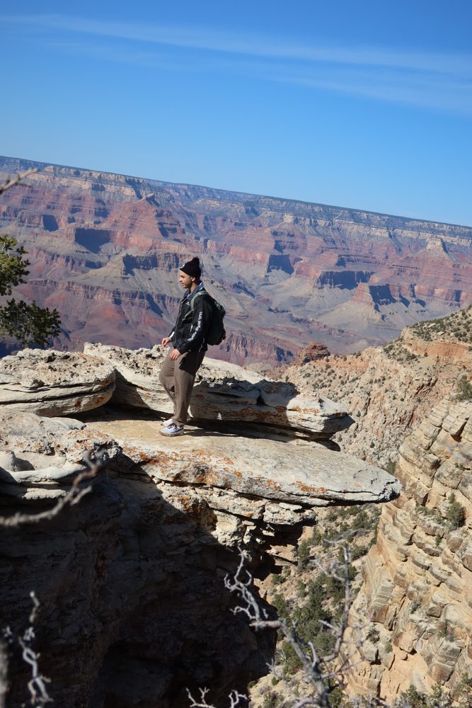 Michael hiking the rim of the Grand Canyon