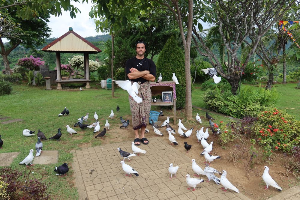 Michael at a temple garden in Bali